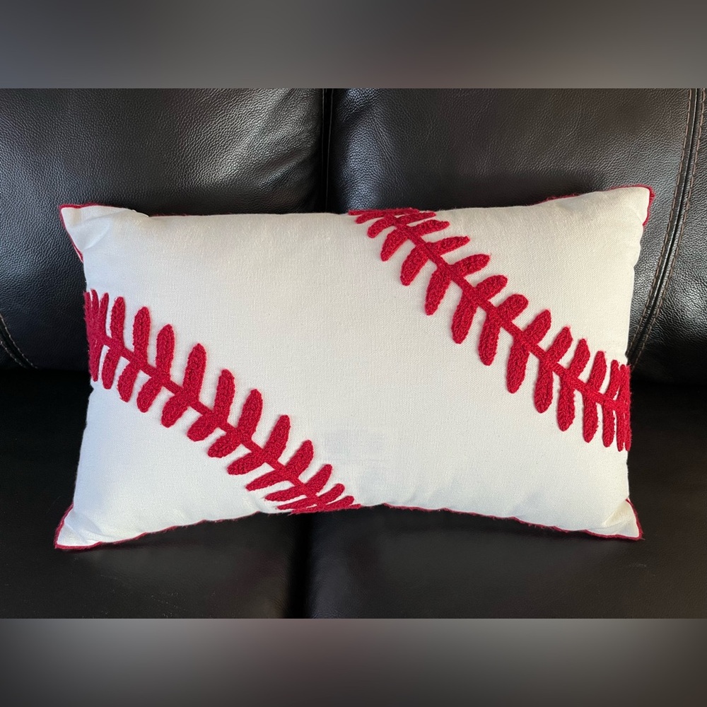 Baseball Accent Pillow 18x11 inch